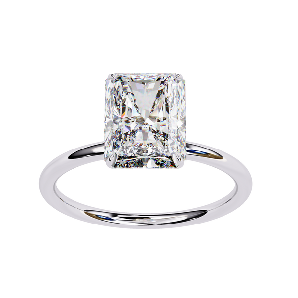 Elegant Radiant Cut Solitaire Diamond Ring