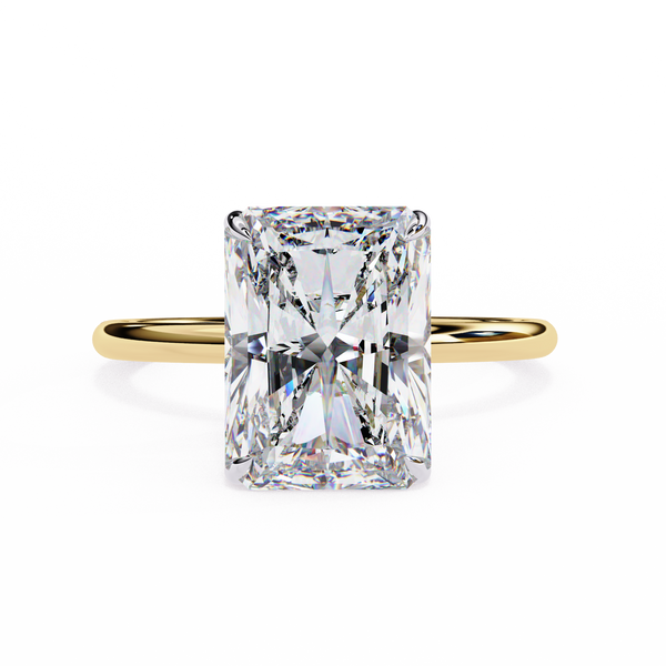 Elegant Radiant Cut Solitaire Diamond Ring