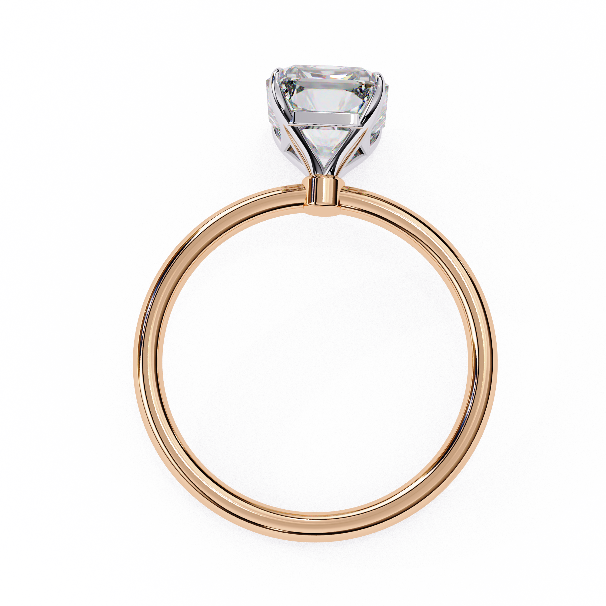 Elegant Radiant Cut Solitaire Diamond Ring