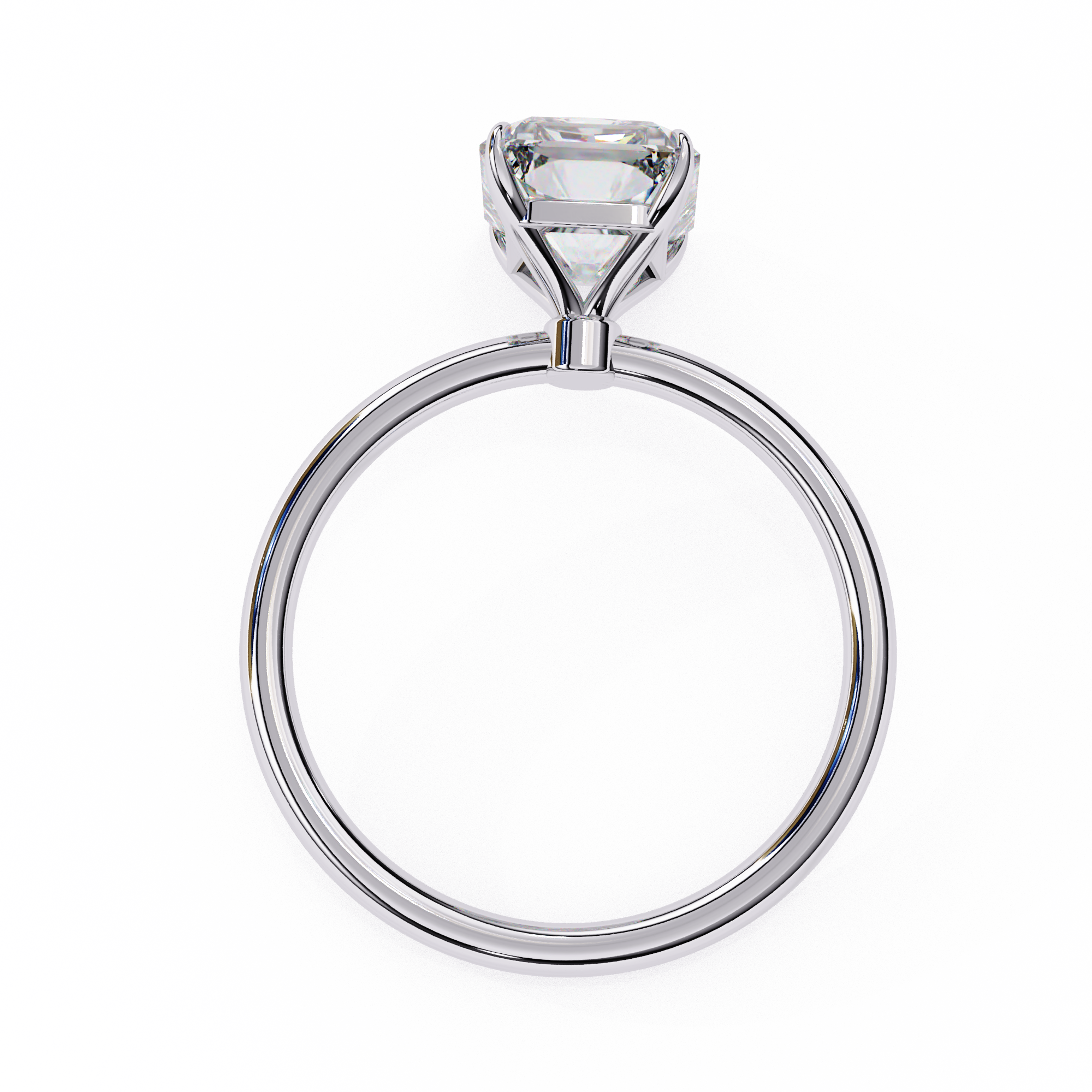 Elegant Radiant Cut Solitaire Diamond Ring