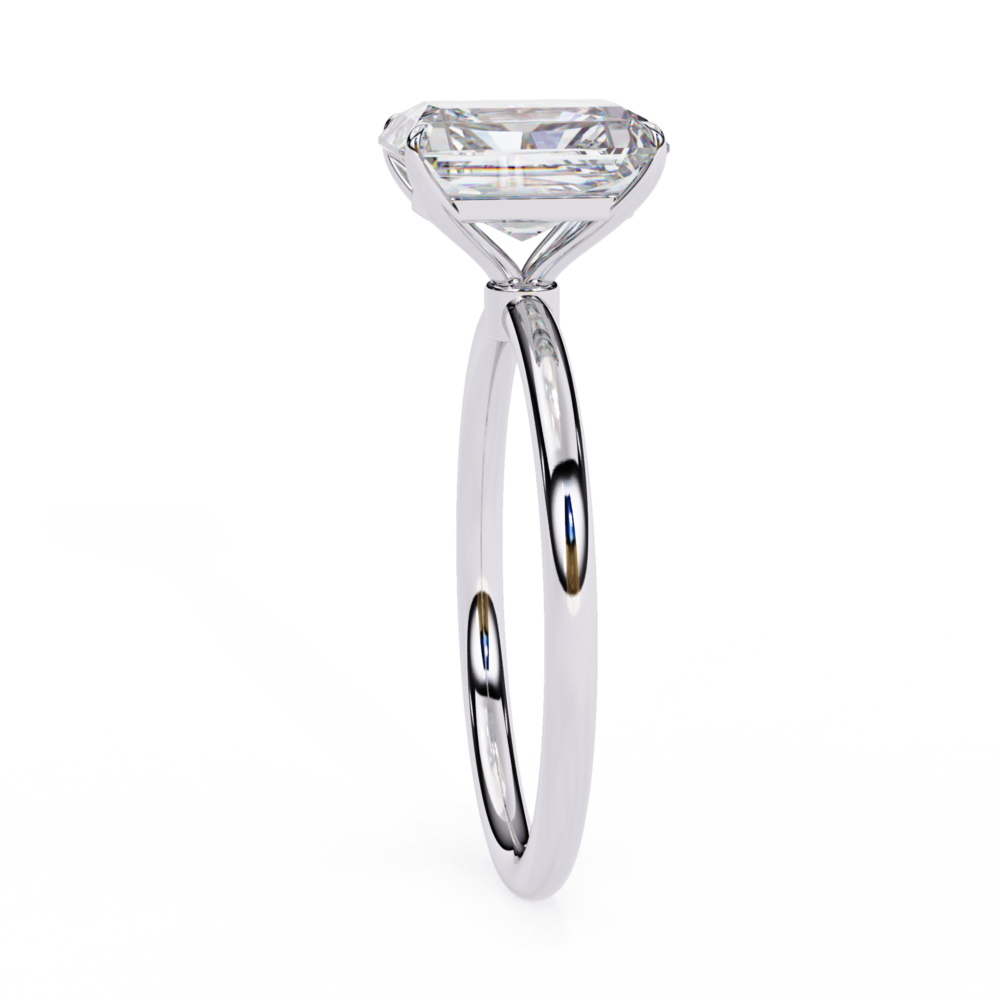 Elegant Radiant Cut Solitaire Diamond Ring