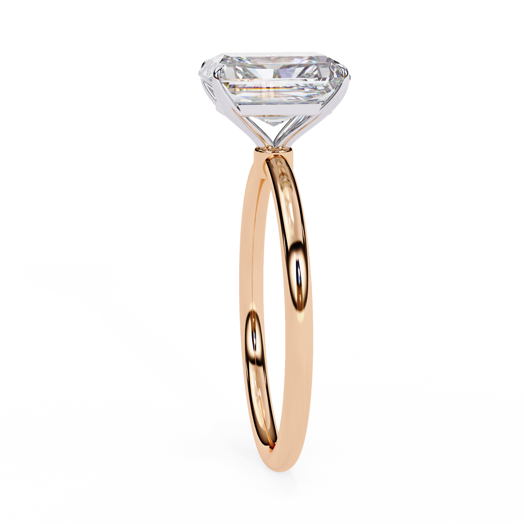 Elegant Radiant Cut Solitaire Diamond Ring