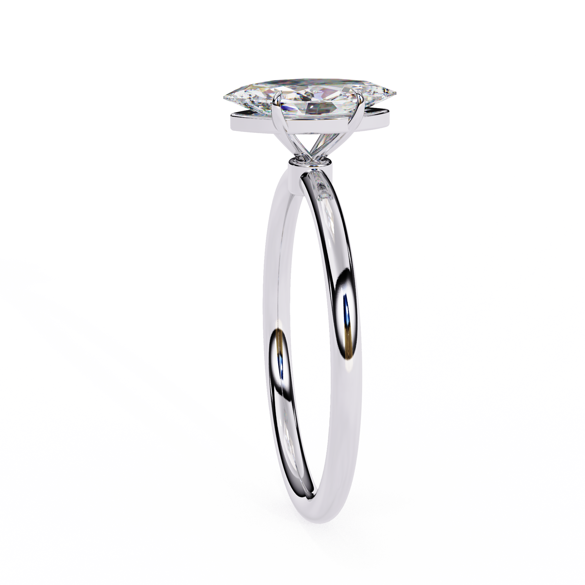 Elegant Marquise Cut Solitaire Diamond Ring