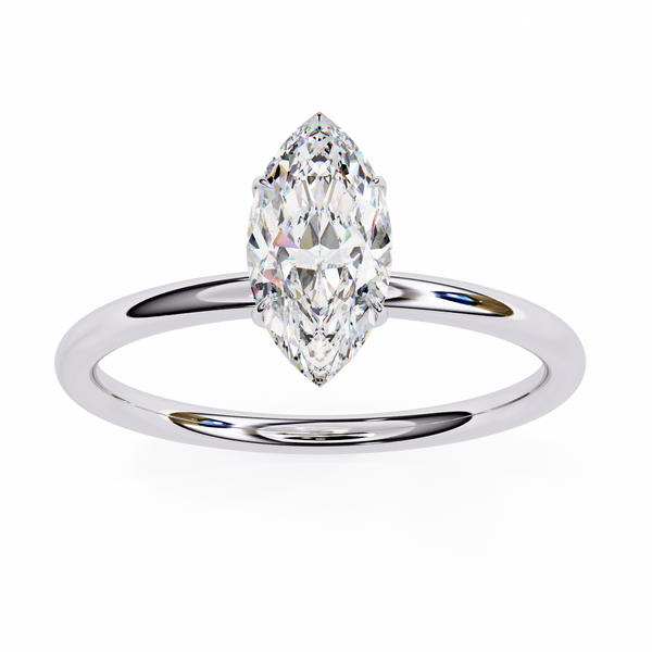 Elegant Marquise Cut Solitaire Diamond Ring