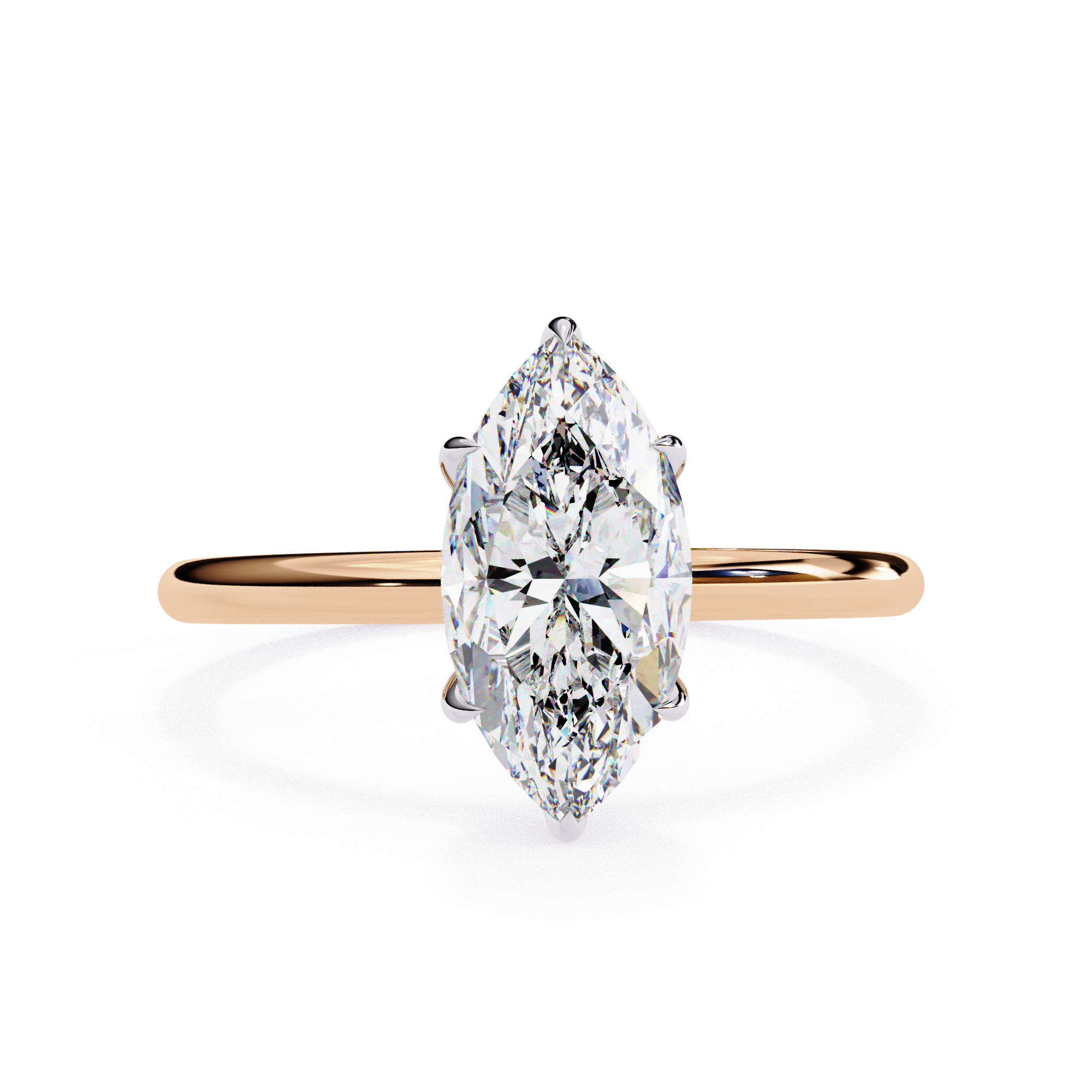 Elegant Marquise Cut Solitaire Diamond Ring