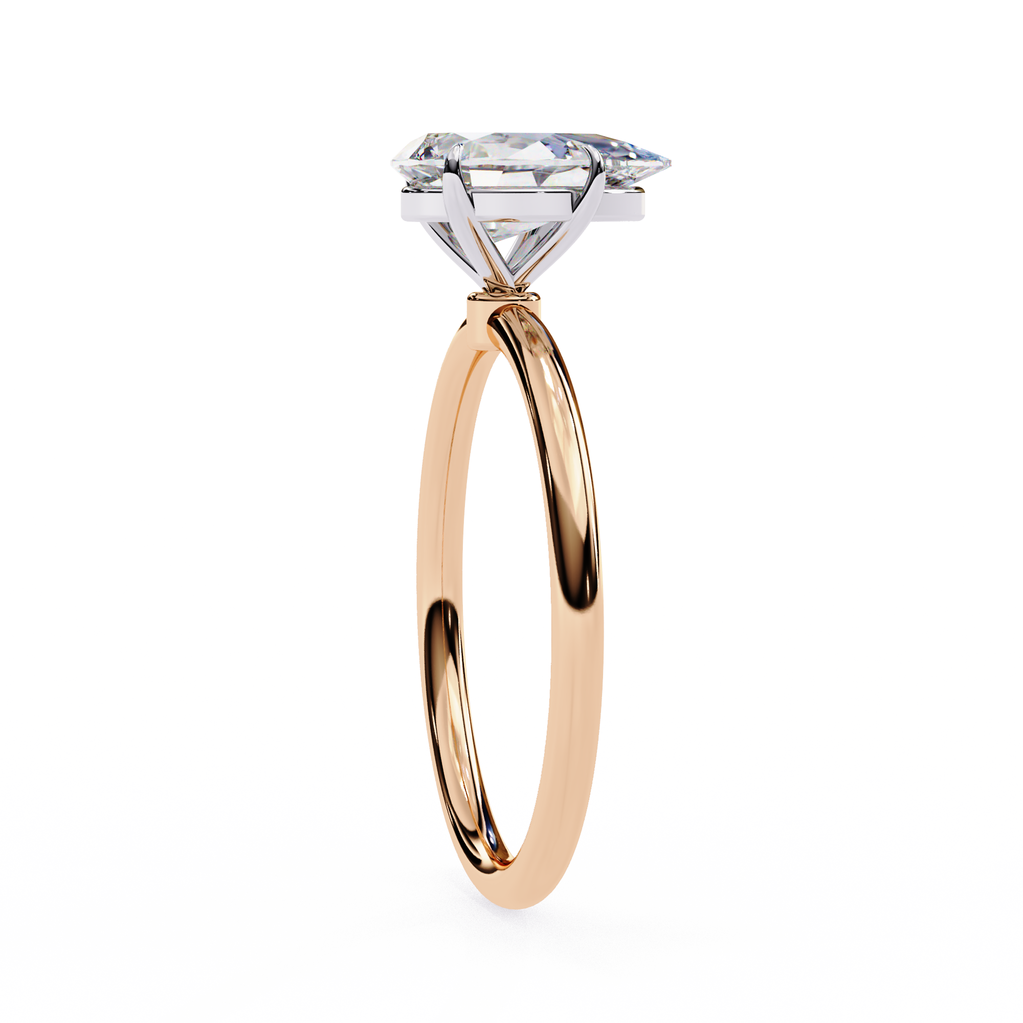 Elegant Pear Cut Solitaire Diamond Ring