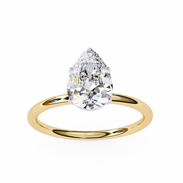 Elegant Pear Cut Solitaire Diamond Ring