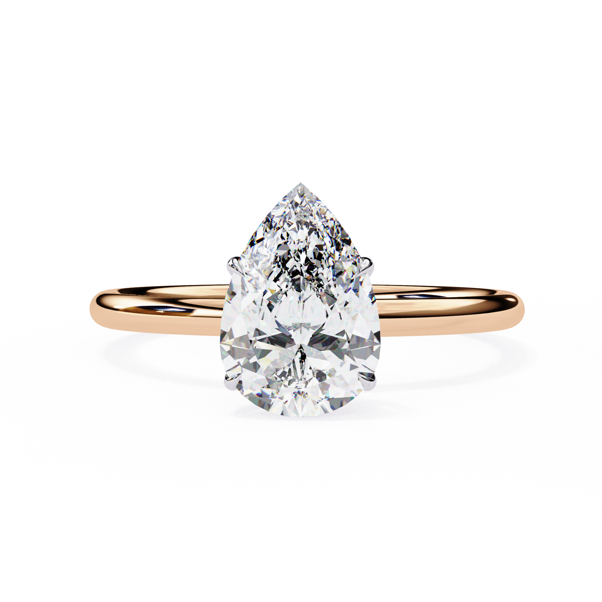 Elegant Pear Cut Solitaire Diamond Ring