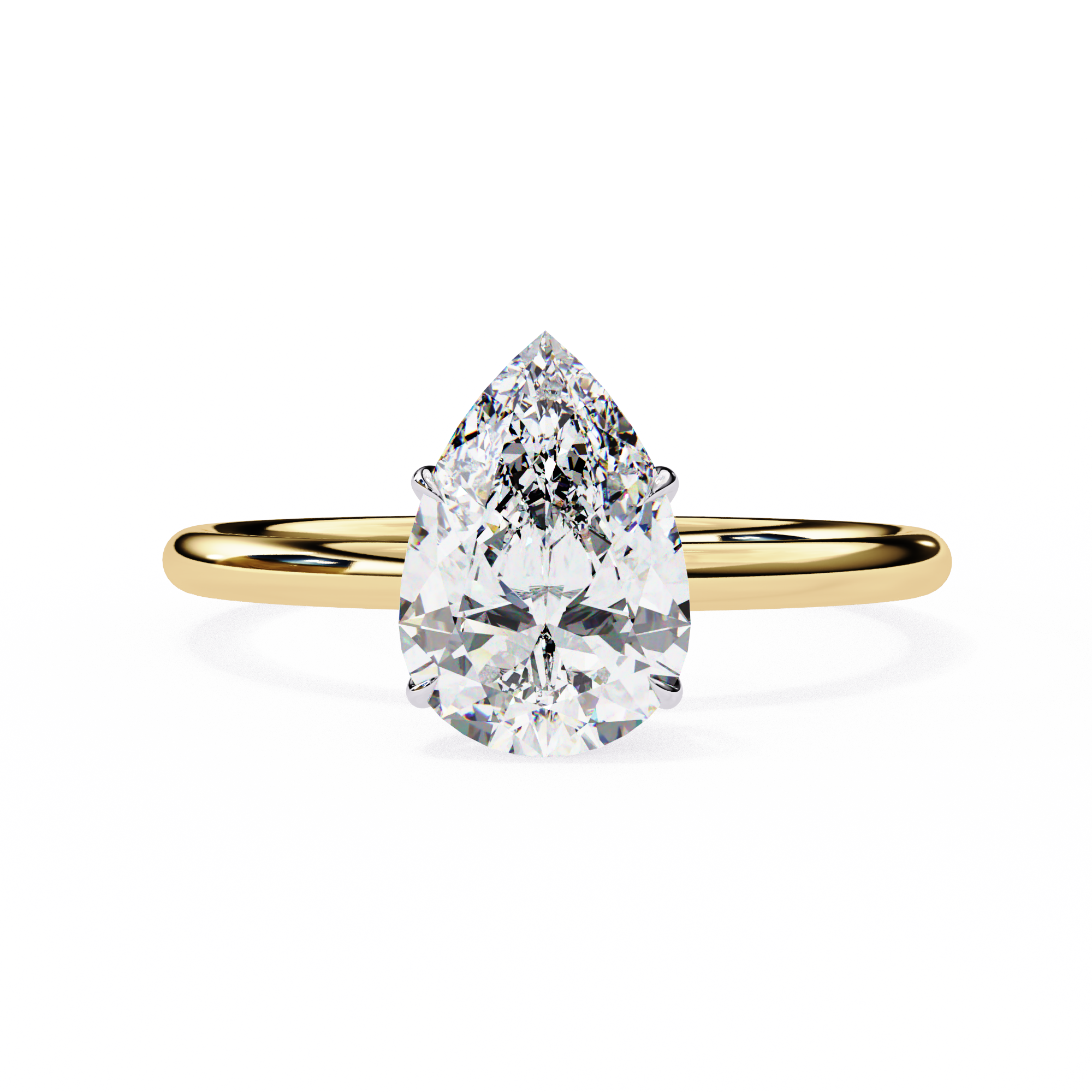 Elegant Pear Cut Solitaire Diamond Ring