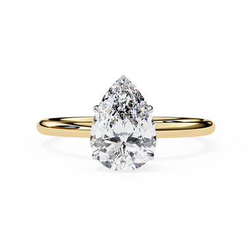 Elegant Pear Cut Solitaire Diamond Ring