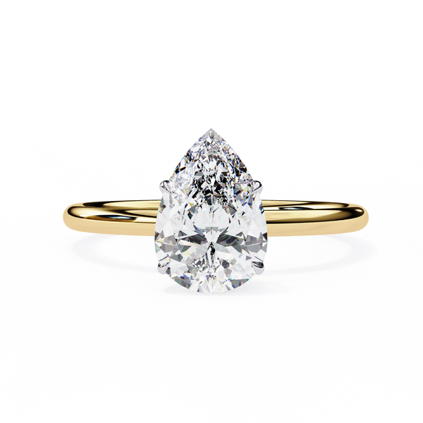 Elegant Pear Cut Solitaire Diamond Ring