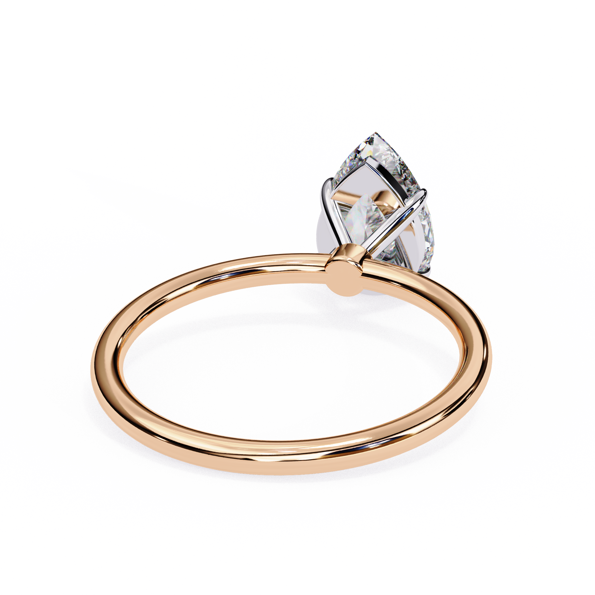 Elegant Pear Cut Solitaire Diamond Ring