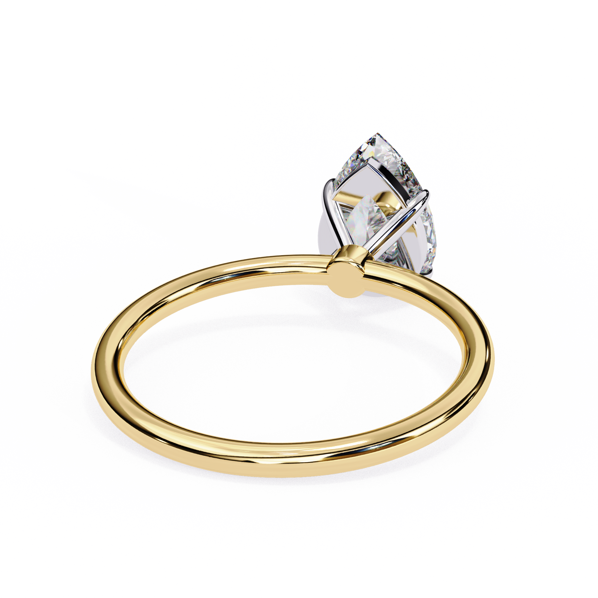 Elegant Pear Cut Solitaire Diamond Ring