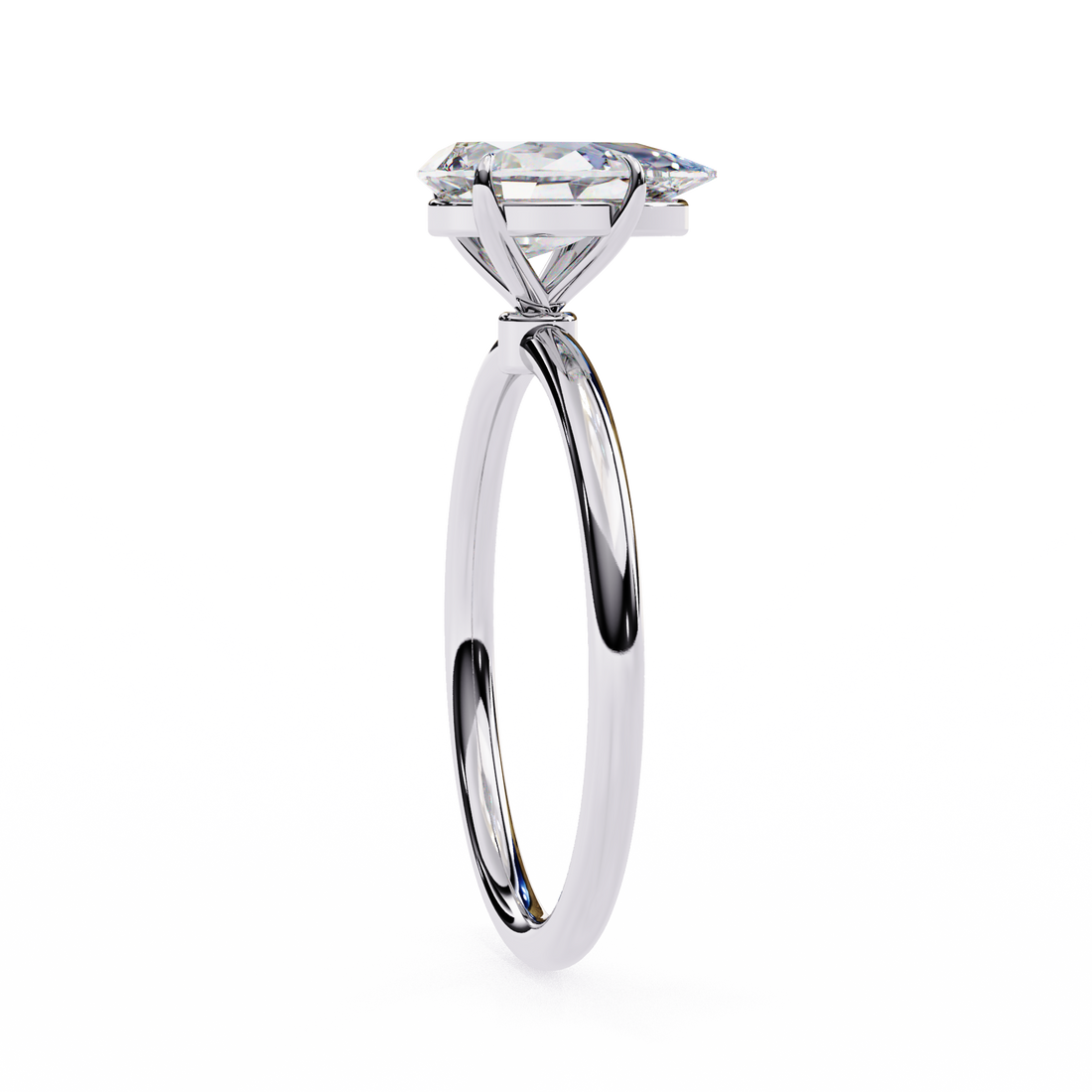 Elegant Pear Cut Solitaire Diamond Ring