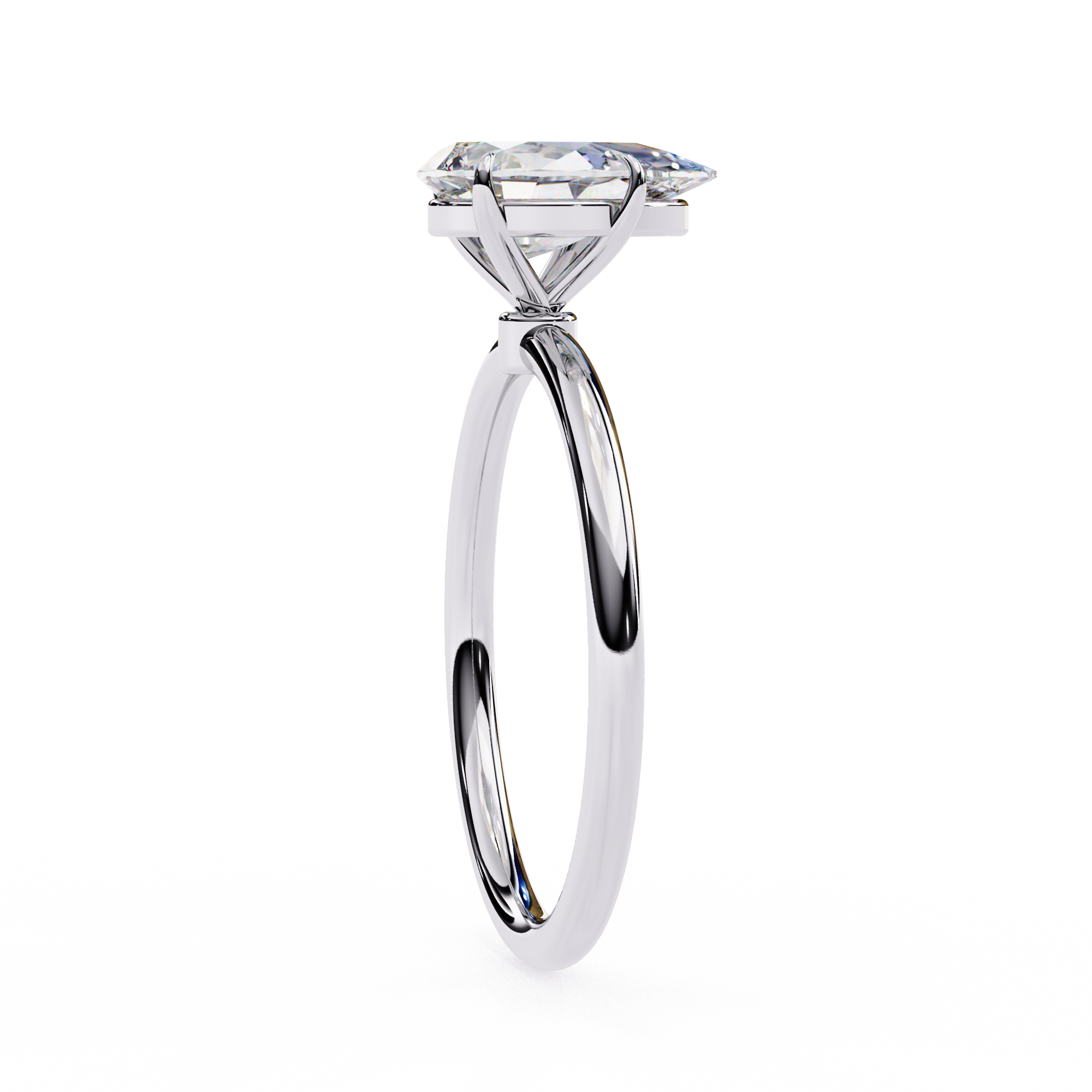 Elegant Pear Cut Solitaire Diamond Ring