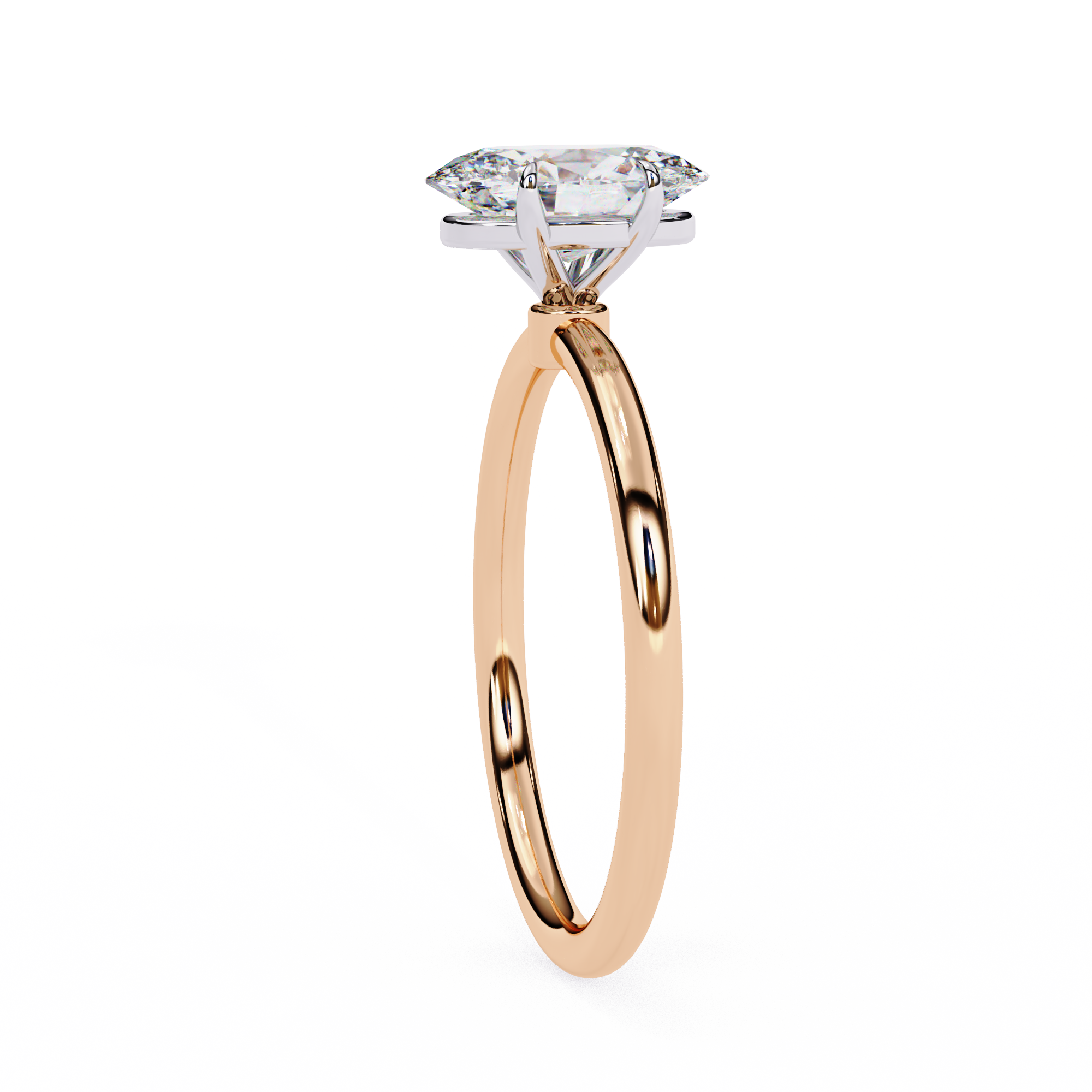 Elegant Oval Cut Solitaire Diamond Ring