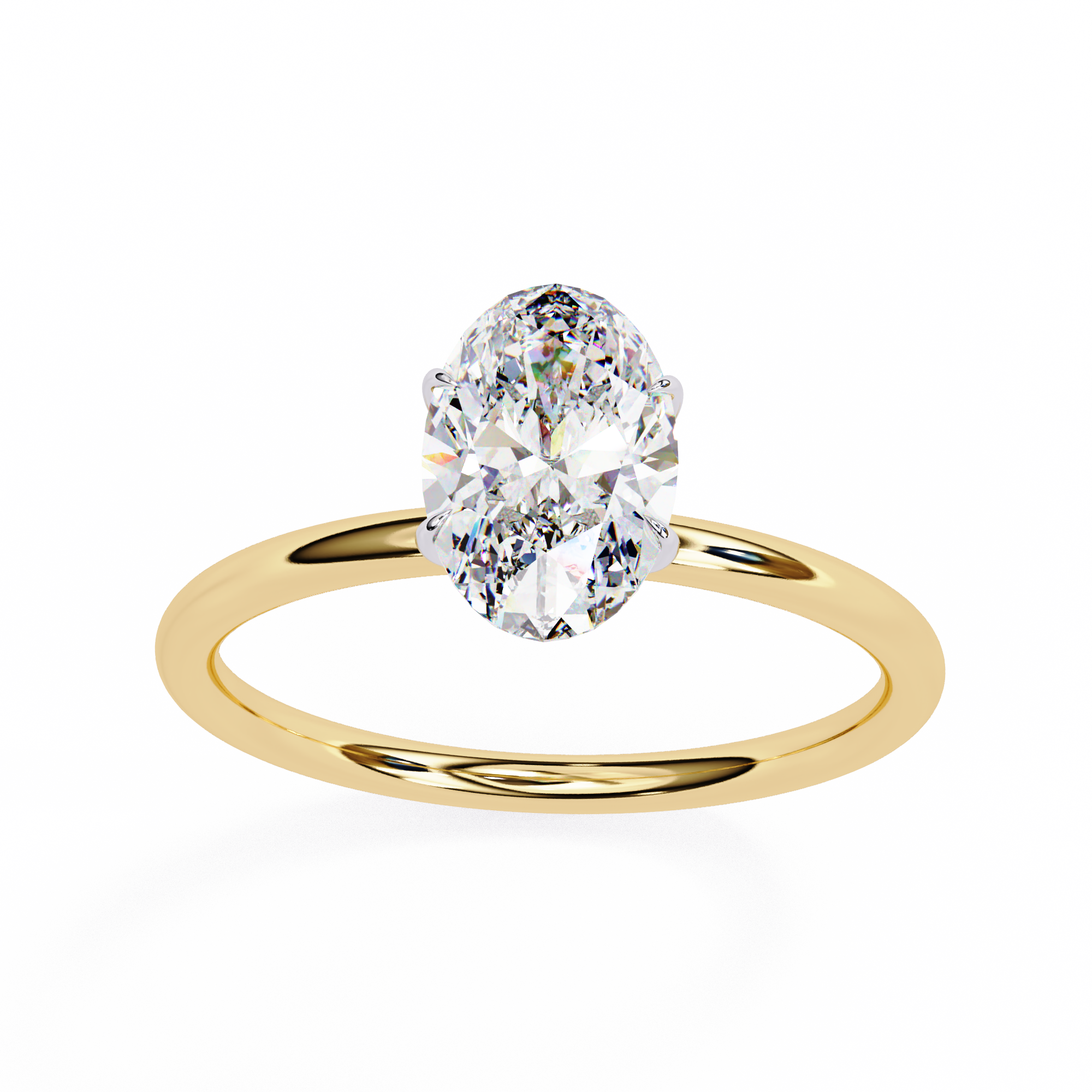 Elegant Oval Cut Solitaire Diamond Ring
