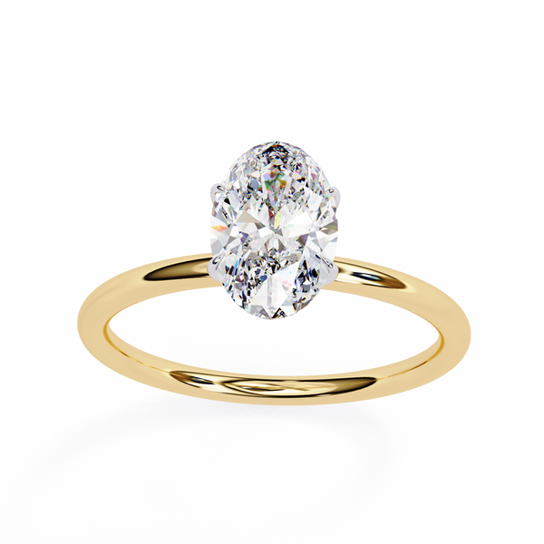 Elegant Oval Cut Solitaire Diamond Ring