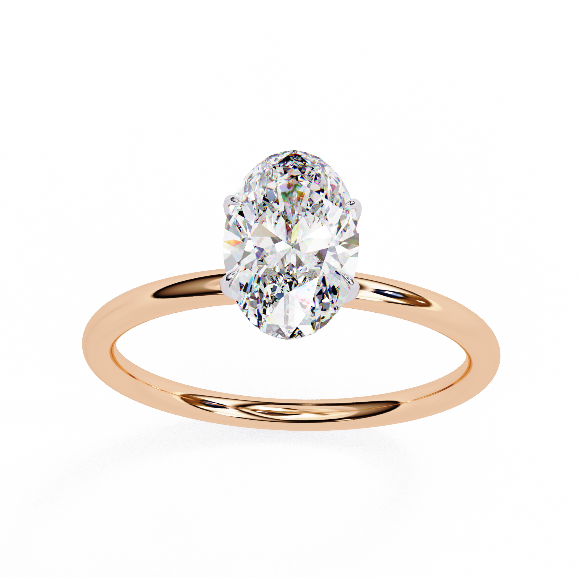 Elegant Oval Cut Solitaire Diamond Ring