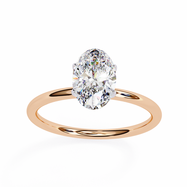 Elegant Oval Cut Solitaire Diamond Ring