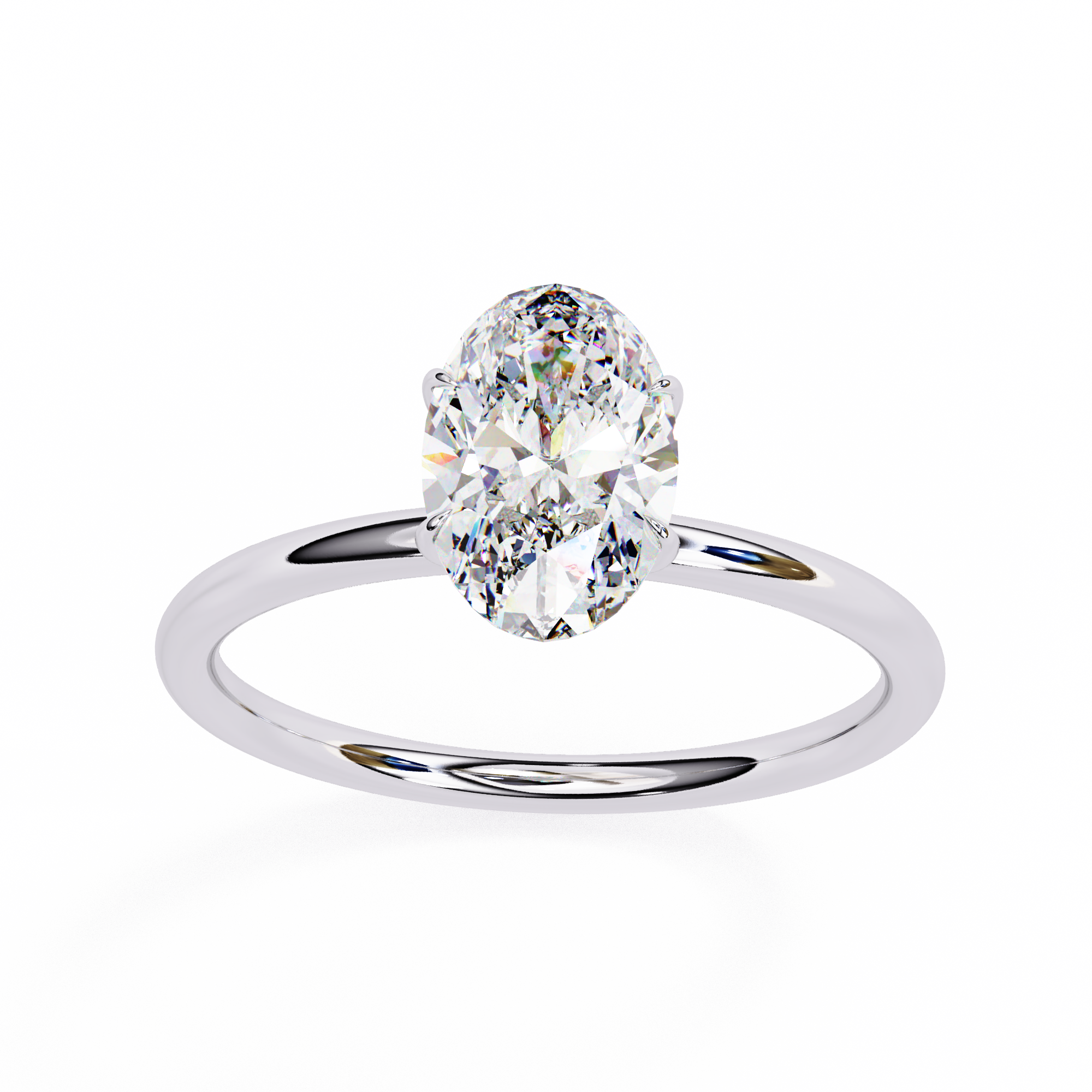 Elegant Oval Cut Solitaire Diamond Ring