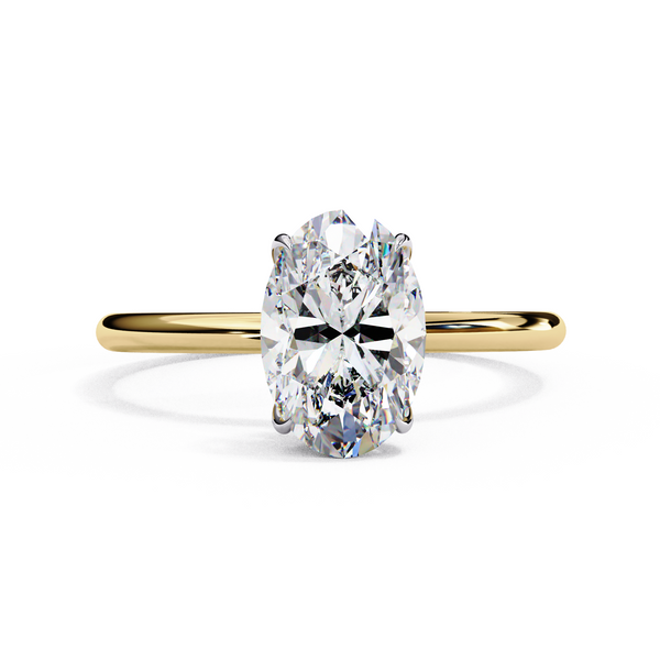 Elegant Oval Cut Solitaire Diamond Ring