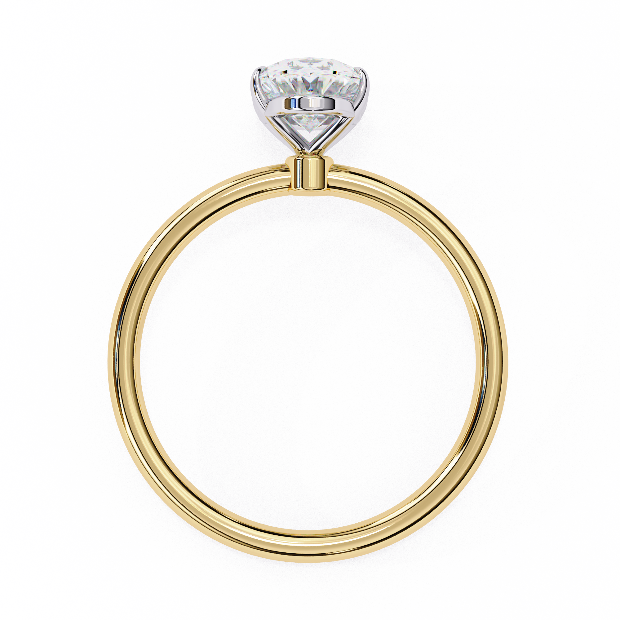 Elegant Oval Cut Solitaire Diamond Ring