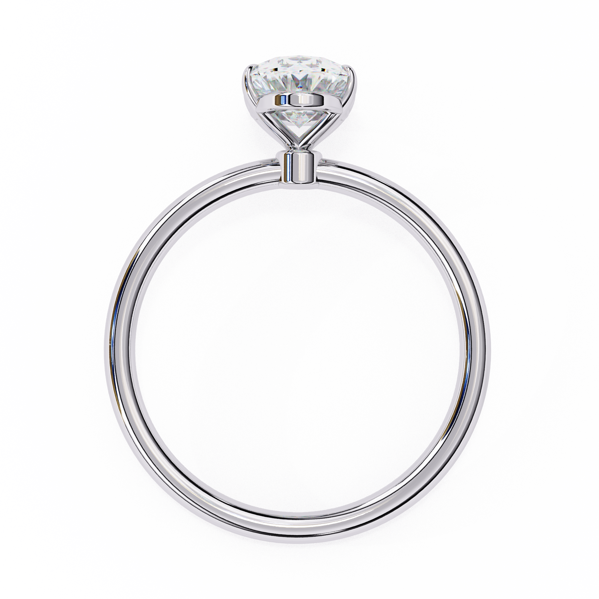Elegant Oval Cut Solitaire Diamond Ring