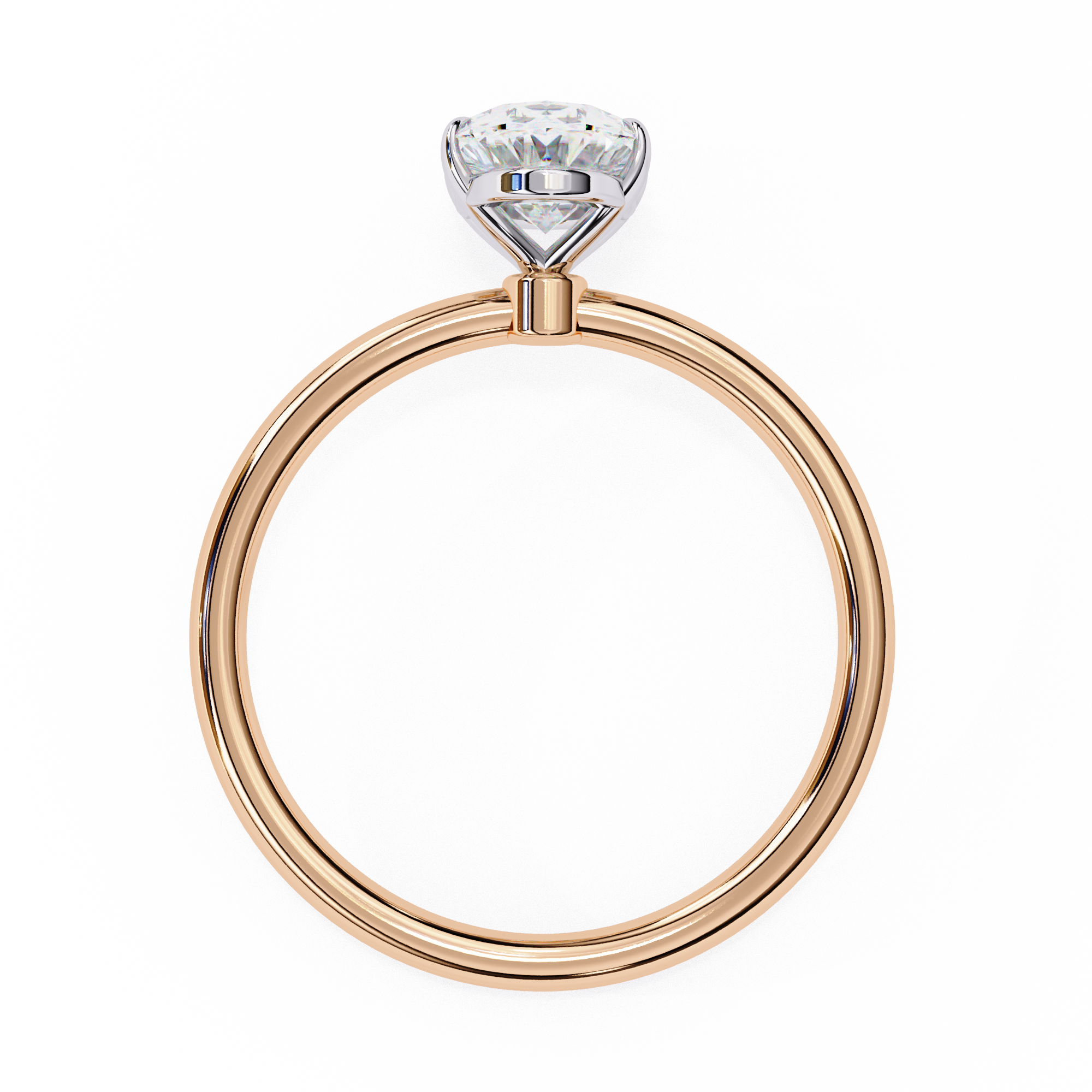 Elegant Oval Cut Solitaire Diamond Ring