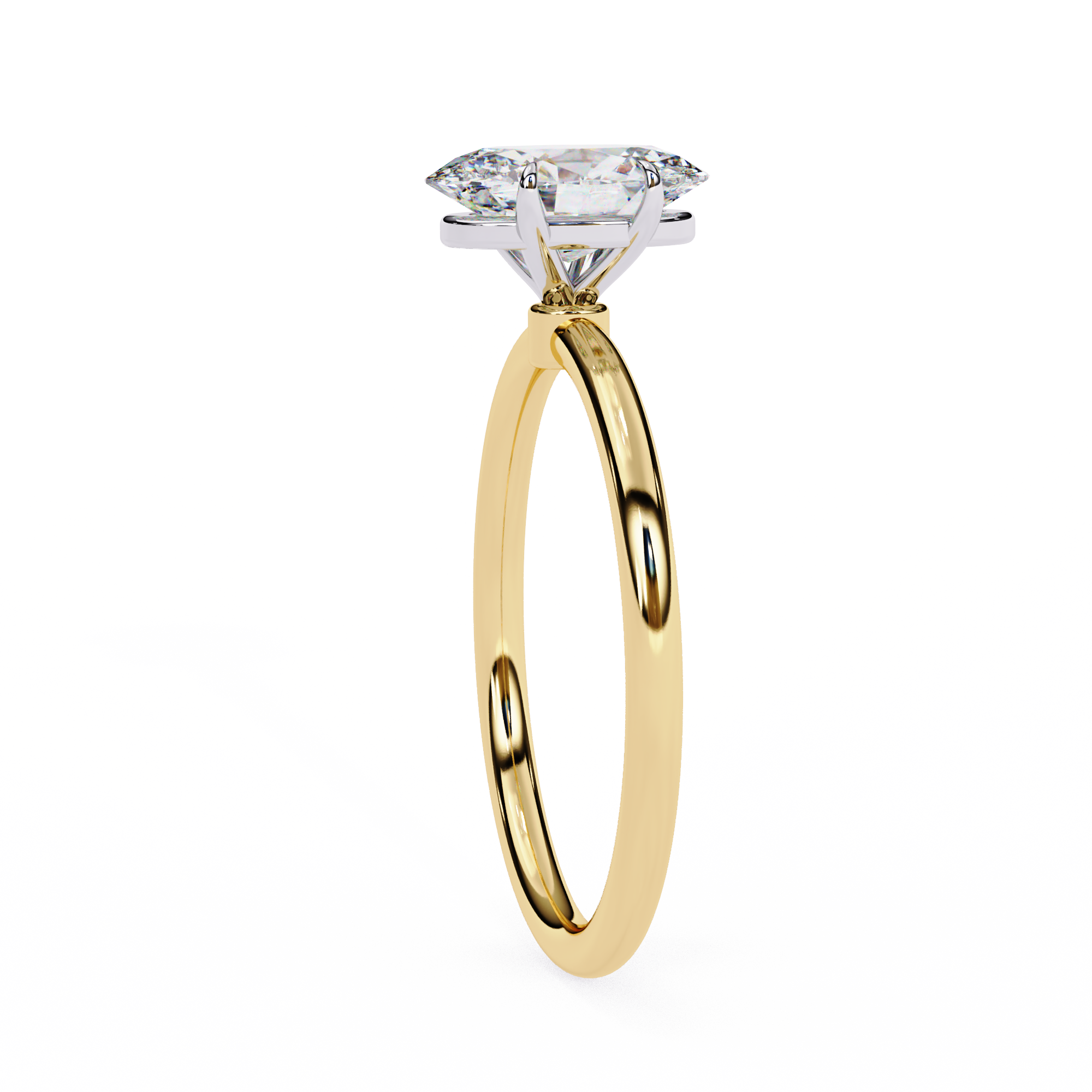 Elegant Oval Cut Solitaire Diamond Ring