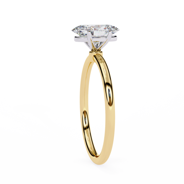 Elegant Oval Cut Solitaire Diamond Ring