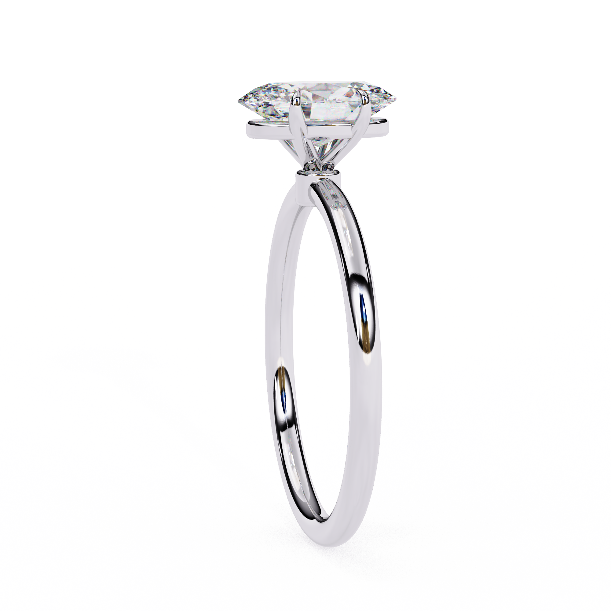 Elegant Oval Cut Solitaire Diamond Ring