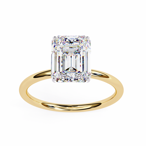 Elegant Emerald Cut Solitaire Diamond Ring