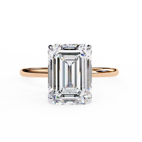 Elegant Emerald Cut Solitaire Diamond Ring