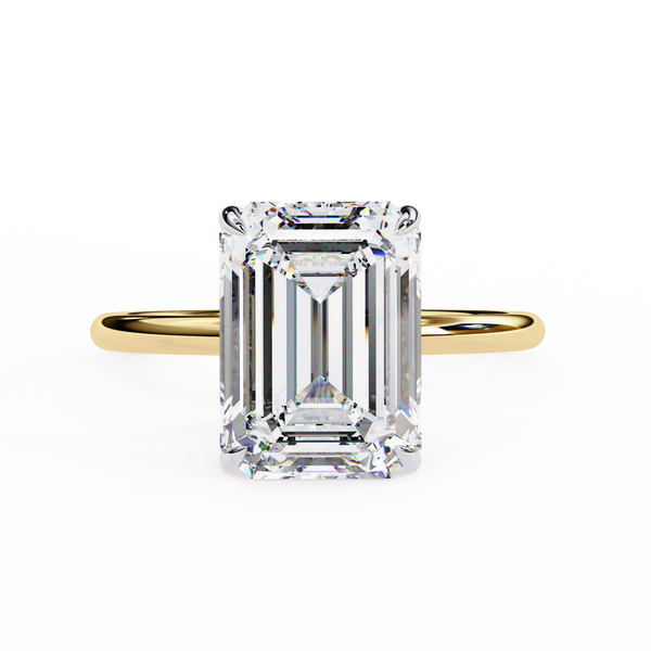 Elegant Emerald Cut Solitaire Diamond Ring