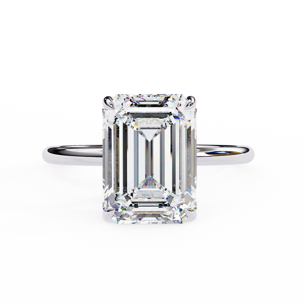 Elegant Emerald Cut Solitaire Diamond Ring