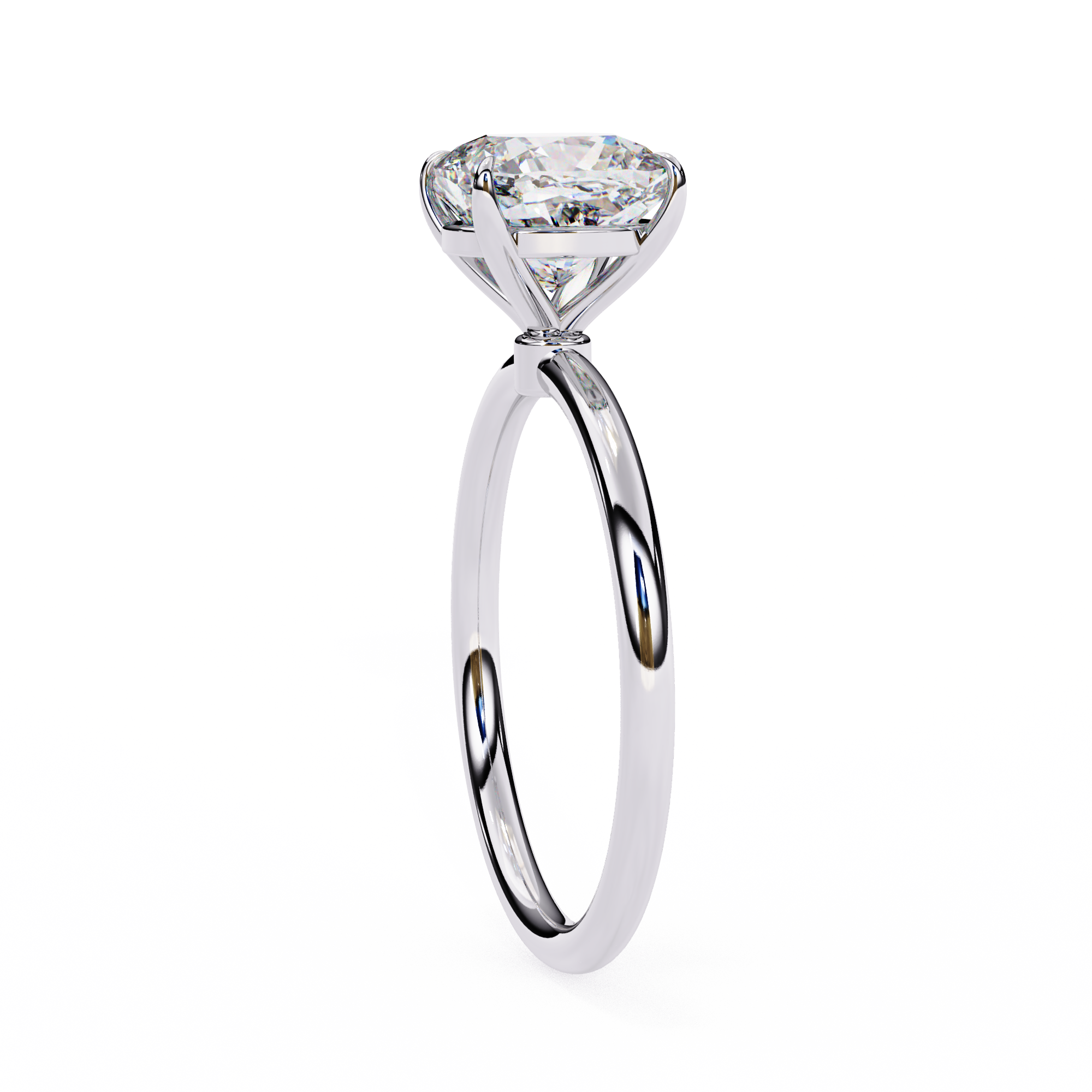 Elegant Cushion Cut Solitaire Diamond Ring