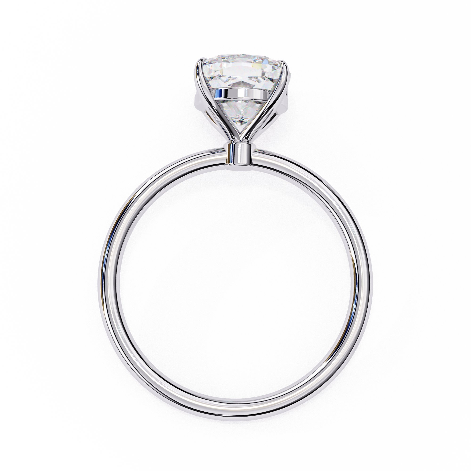 Elegant Cushion Cut Solitaire Diamond Ring