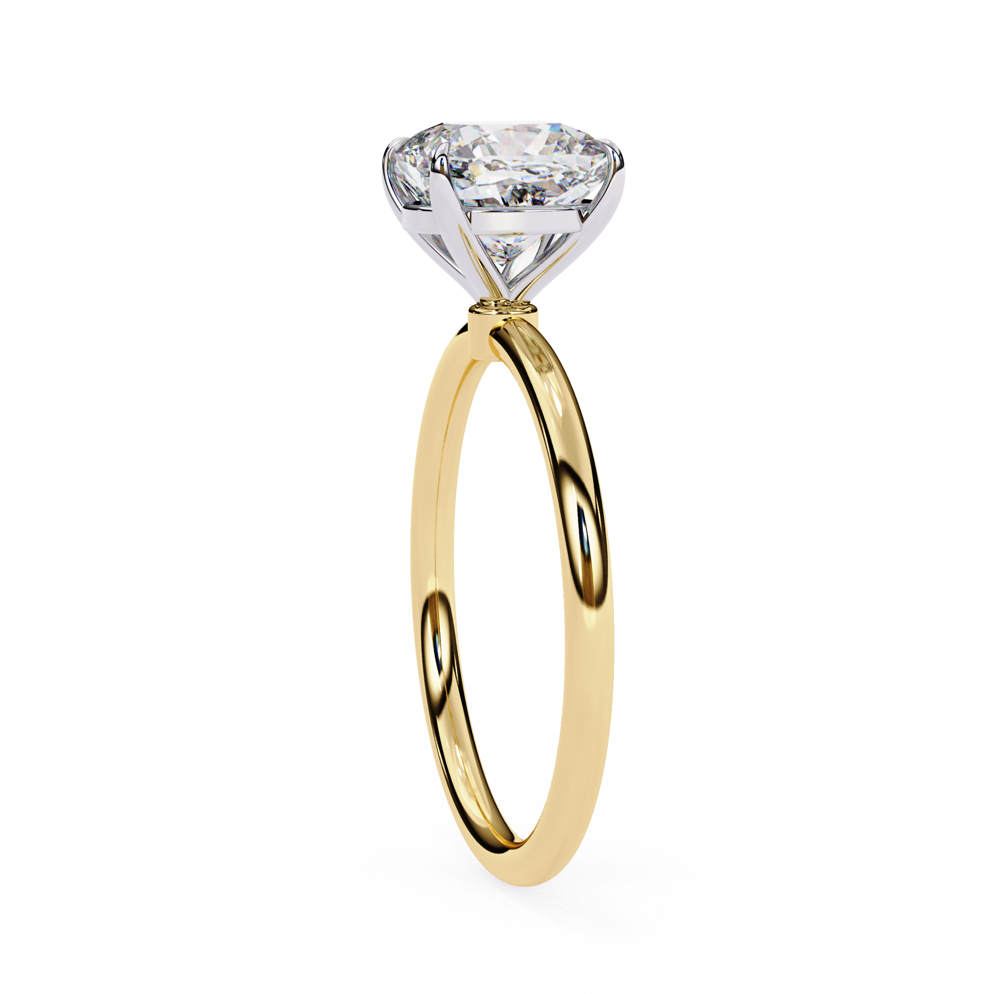 Elegant Cushion Cut Solitaire Diamond Ring