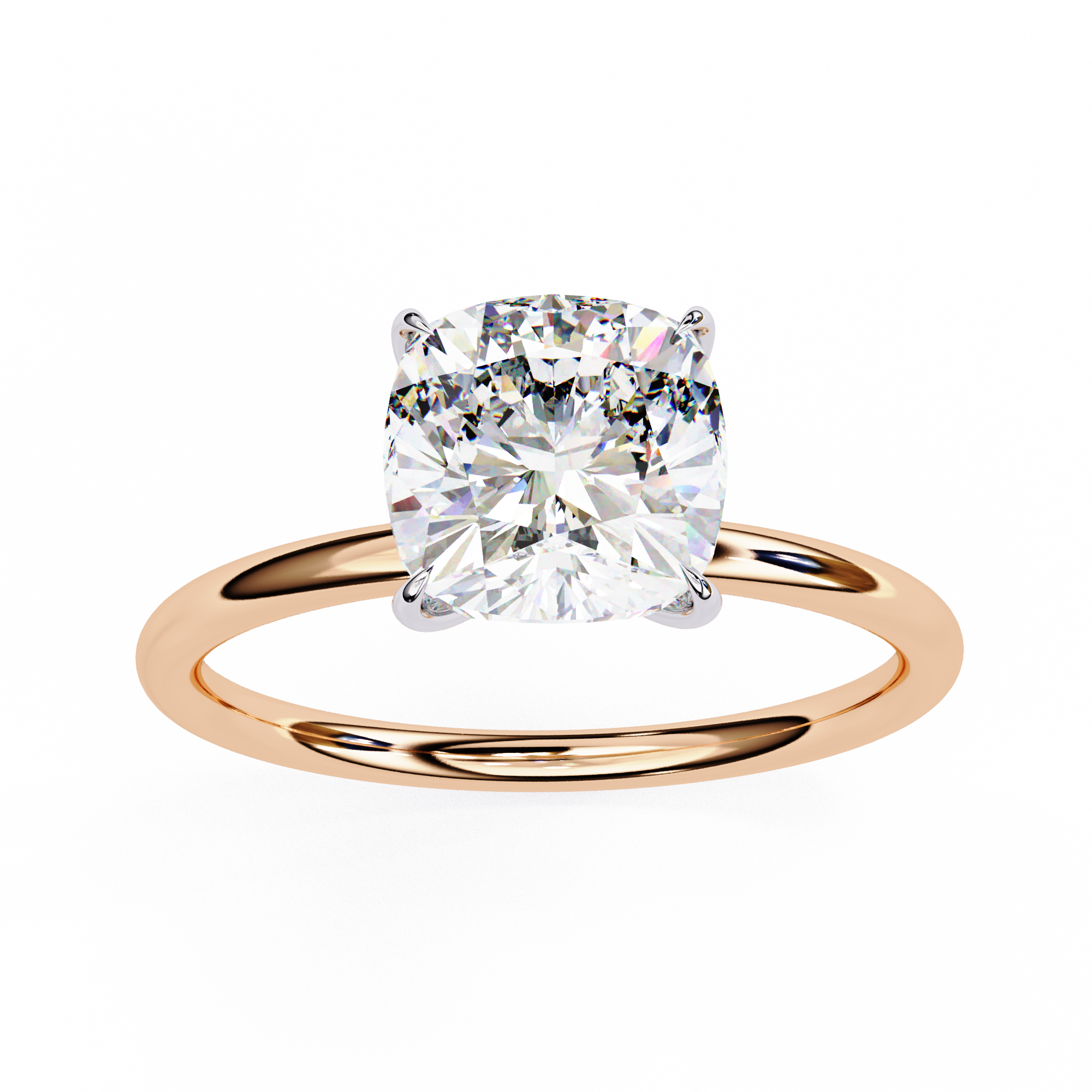 Elegant Cushion Cut Solitaire Diamond Ring