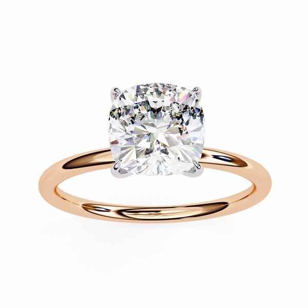 Elegant Cushion Cut Solitaire Diamond Ring
