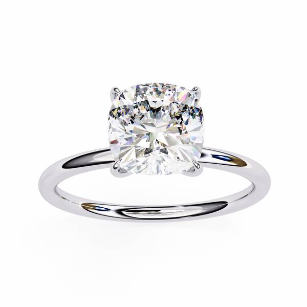 Elegant Cushion Cut Solitaire Diamond Ring