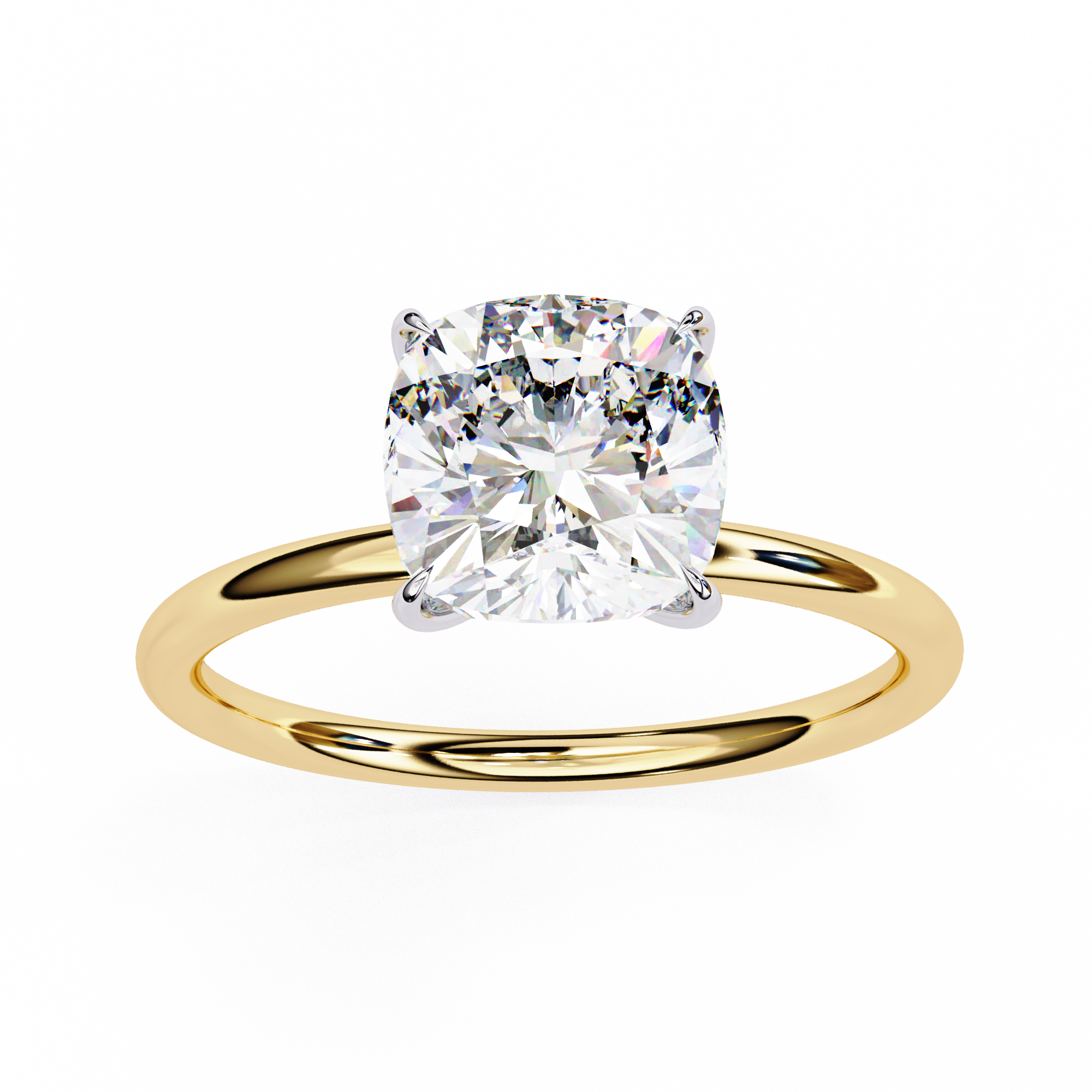 Elegant Cushion Cut Solitaire Diamond Ring