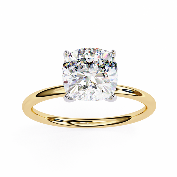 Elegant Cushion Cut Solitaire Diamond Ring