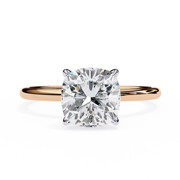 Elegant Cushion Cut Solitaire Diamond Ring