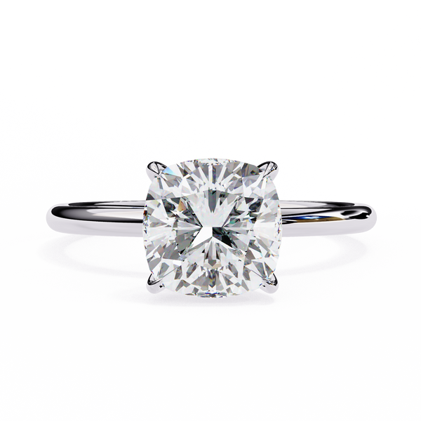 Elegant Cushion Cut Solitaire Diamond Ring