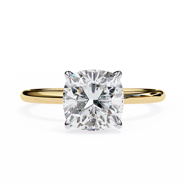 Elegant Cushion Cut Solitaire Diamond Ring