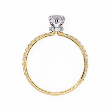Elegant Marquise Solitaire Diamond Ring with Pave Band