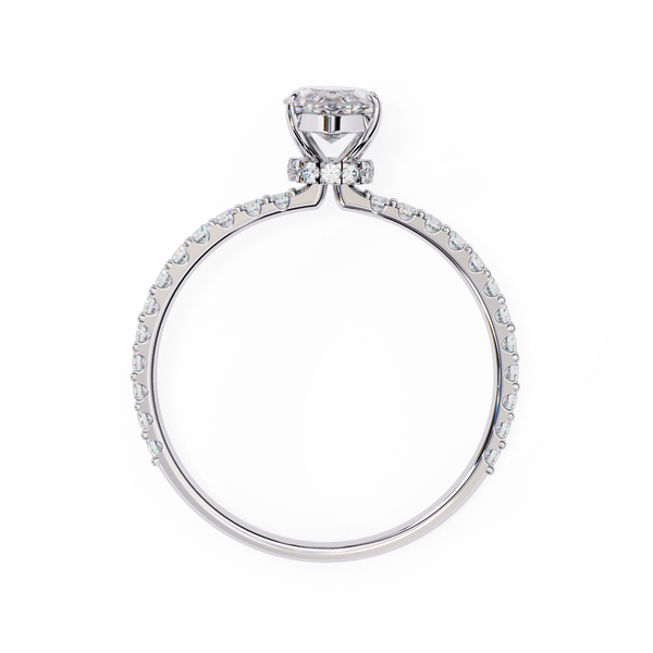 Elegant Marquise Solitaire Diamond Ring with Pave Band