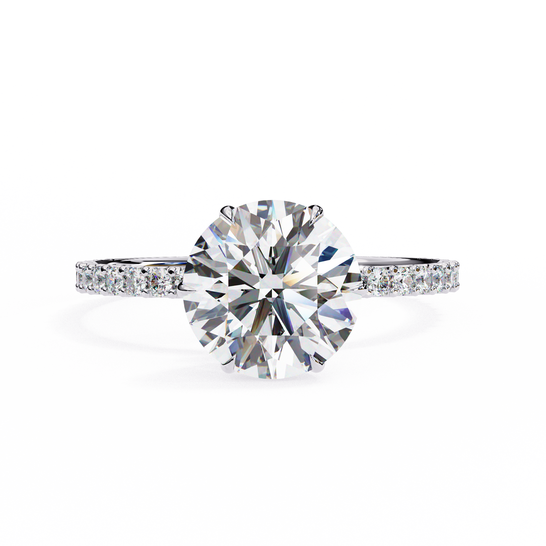 Sparkling Round Lab Grown Diamond Ring